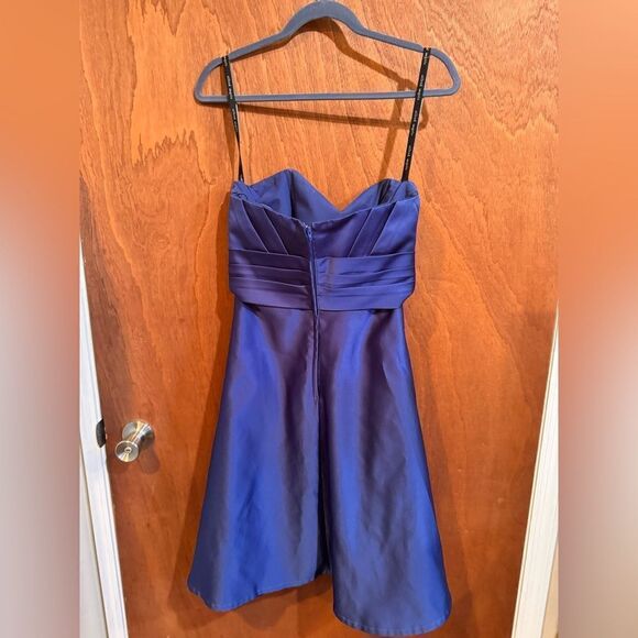 Alfred Angelo Blue Satin Cocktail dress size 8 - Picture 8 of 11